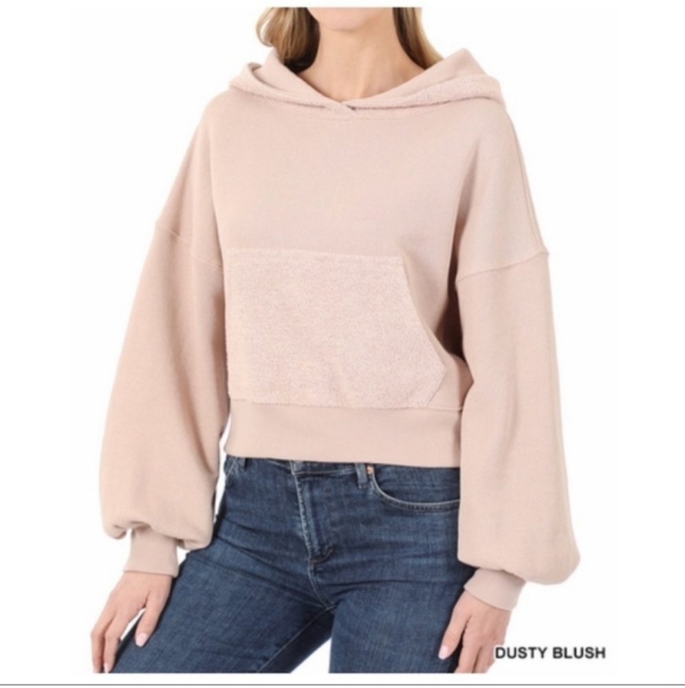 COPY - Zenana FRENCH TERRY Hooded Sweatshirt KANGAROO POCKET HOODIE - Picture 2 of 6